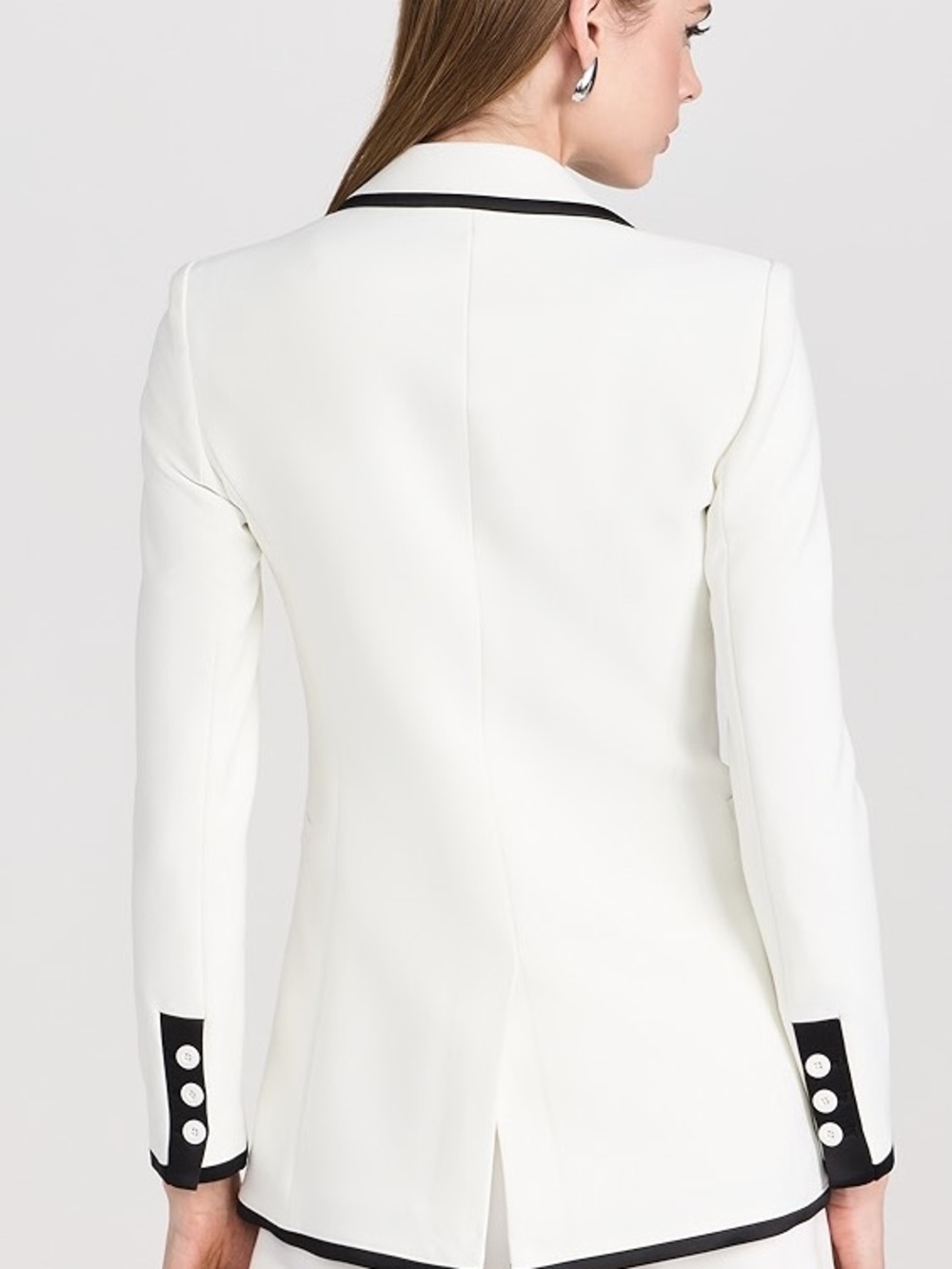 Alice+Olivia White Blazer with Black Details - Women's Tailored Jacket - Picture 4 of 15